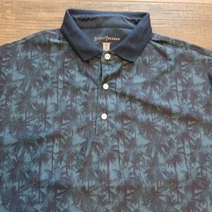 Hickey Freeman‎ Polo Mens Extra Large Blue Palm Print Performance Stretch Flex